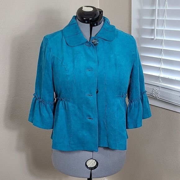 RQT Jacket Faux Suede Size Small EUC Bell Sleeves - Picture 8 of 14